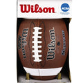 Balón de fútbol compuesto de cuero Wilson NCAA Supreme con bomba y soporte, talla juvenil, marrón