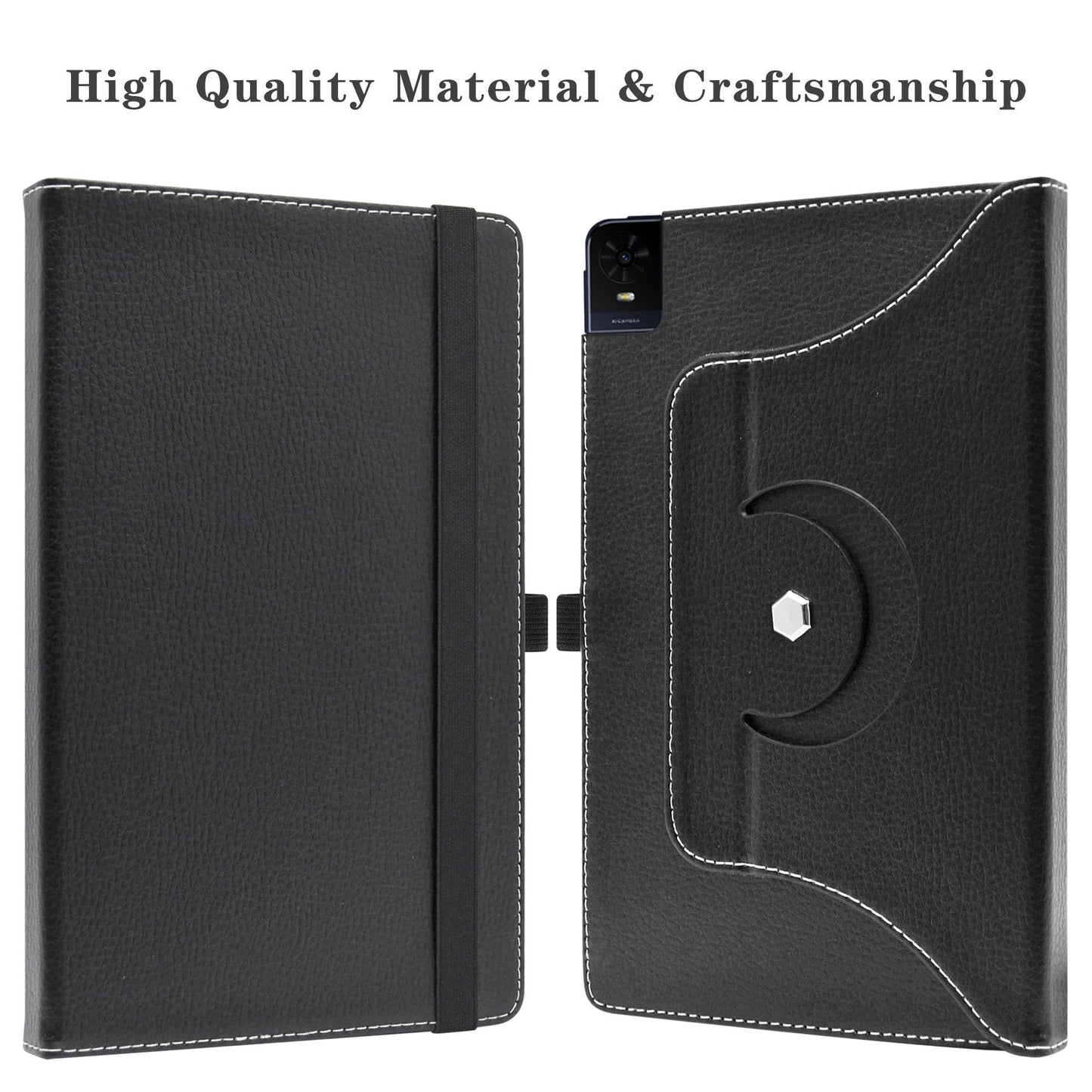 JRTAL for TCL TAB 10 NXTPAPER 5G Case 9199S,360 Degree Rotating Rotation Stand PU Leather Cover for 10.4" TCL TAB 10 NXTPAPER 5G Tablet Case 9199S,Black