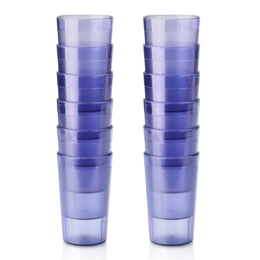 Vaso para bebidas New Star Foodservice 46540, vasos apilables, plástico SAN comercial resistente a las roturas, 5 oz, azul, juego de 12