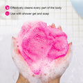 MTDLYICE African Net Sponge 2 Pack, Back Scrubber for Shower, XL 80CM Exfoliating Washcloth, African Net Sponge Authentic, Body Scrubber exfoliator Bath Accessories (Pink,Red)