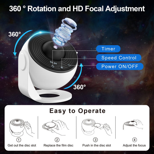 Projecteur de planétarium pour chambre à coucher, projecteur d'étoiles 13 en 1, lumière de galaxie, veilleuse nébuleuse, projecteur de la Voie lactée avec minuterie, lampe LED de décoration de chambre pour adultes et enfants - Blanc