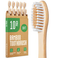 VIVAGO Biodegradable Bamboo Toothbrushes 10 Pack - BPA Free Soft Bristles Toothbrushes, Eco-Friendly, Compostable Natural Wooden Toothbrush