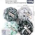 MTDLYICE Loofah Sponge, XXL Large Loofah 100g 4 Pack, Bath Sponge Soft Mesh Shower Loofah for Men, Body Scrub, Shower Pouf Bath Accessories, for Body Wash, Soap (Blue Gray)