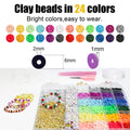 YMSDZHL 6000+PCS Clay Beads Bracelet Making Kit,24 Color DIY Flat Preppy Beads for Friendship Jewelry Making,Polymer Heishi Beads with Charms Gifts for Teen Girls Crafts for Ages 4-12