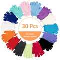 30 Pcs Exfoliating Gloves for Shower, 15 Colors Body Exfoliator Glove with Hanging Loop, Scrub Exfoliate Glove Mitt Bath Face Spa Hand Scrubber Wash Deep Scrubbing Dead Skin for Women Men, by Aisuly