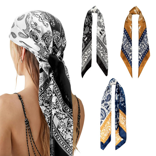 NZKNP Silk Scarf,Bandanas for Women,Scarf for Women,Head Scarf,Silk Hair Wrap for Sleeping,Head Scarf for Women's Hair,Hair Scarf,Head Wraps for Black Women,Hair Wrap,Silk Head Scarf,Hair Bandana