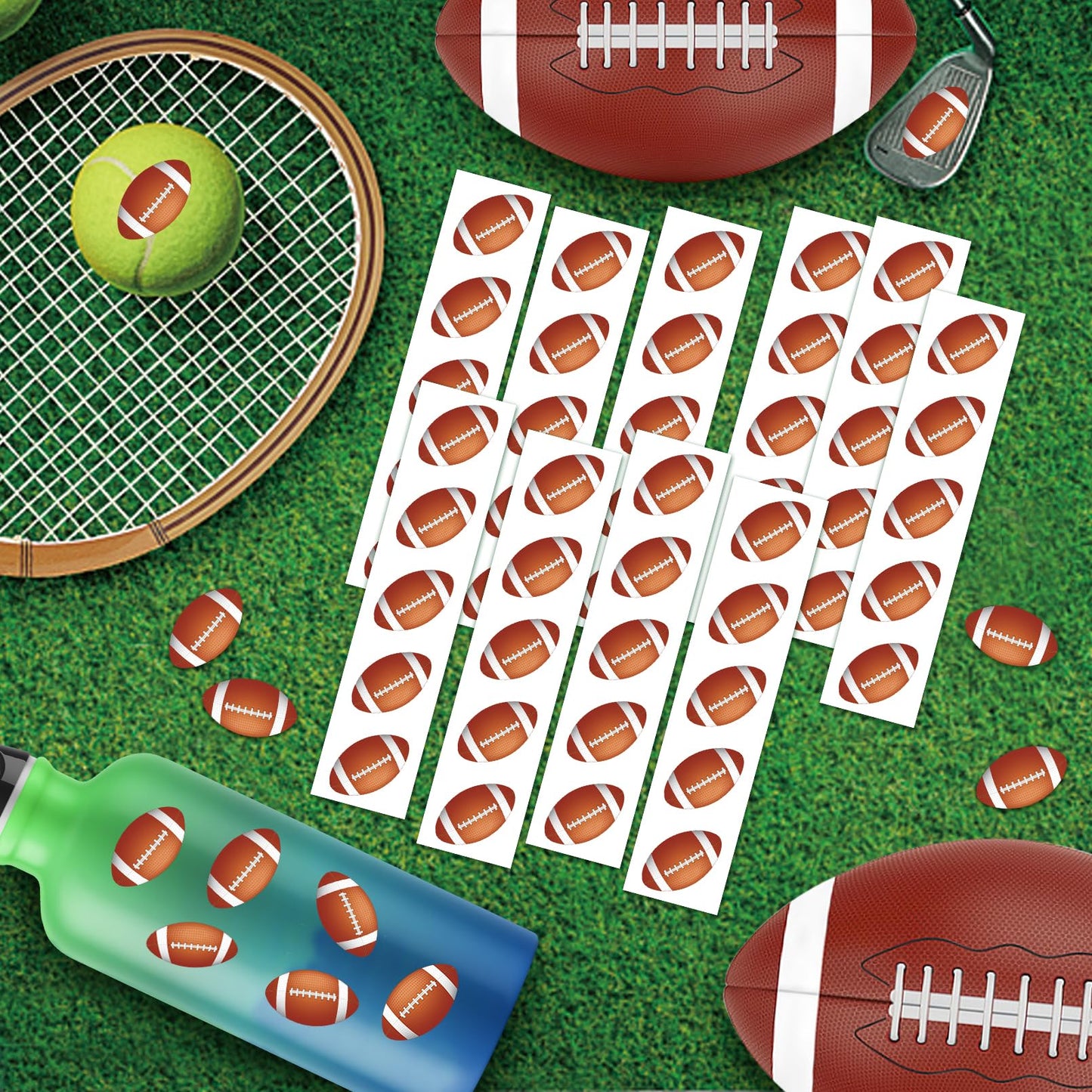 120 Pcs Football Stickers Vinyl, Football Helmet Stickers for Water Bottle Kids Boys, Sports Ball Decals Waterproof for Football Sports Party Favor Supply Reward Pride Planner Calendar DIY Craft