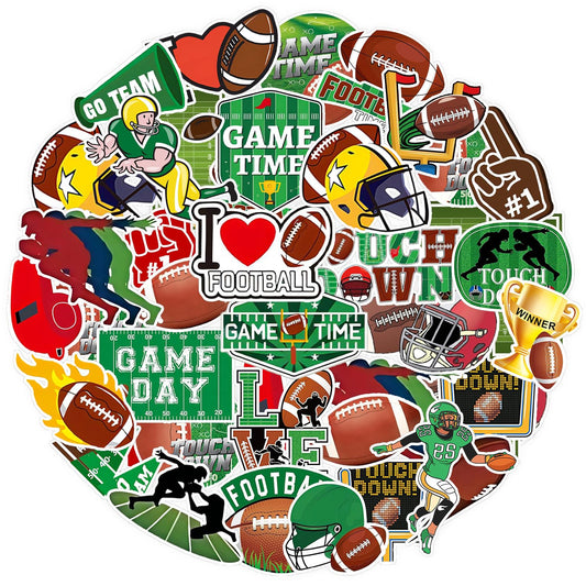 192Pcs Football Stickers, Football Sticker Football PVC Waterproof Stickers with 32 Patterns Football Motivation Self-Adhesive Decal Football Stickers for Water Bottles Sport Football Lover