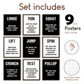 97 Decor Workout Posters for Home Gym Decor - Gym Posters Motivational Quotes Wall Art Prints, Black White Fitness Exercise Pictures for Men Bedroom Office Decorations (8x10 UNFRAMED)