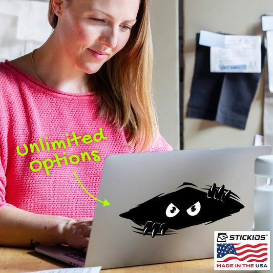 Stickios Large Black Vinyl Bumper Sticker - Funny Monster Car Decal for Cars, Trucks, and Dents - Made in USA - Shredder (11x4.25 inches)