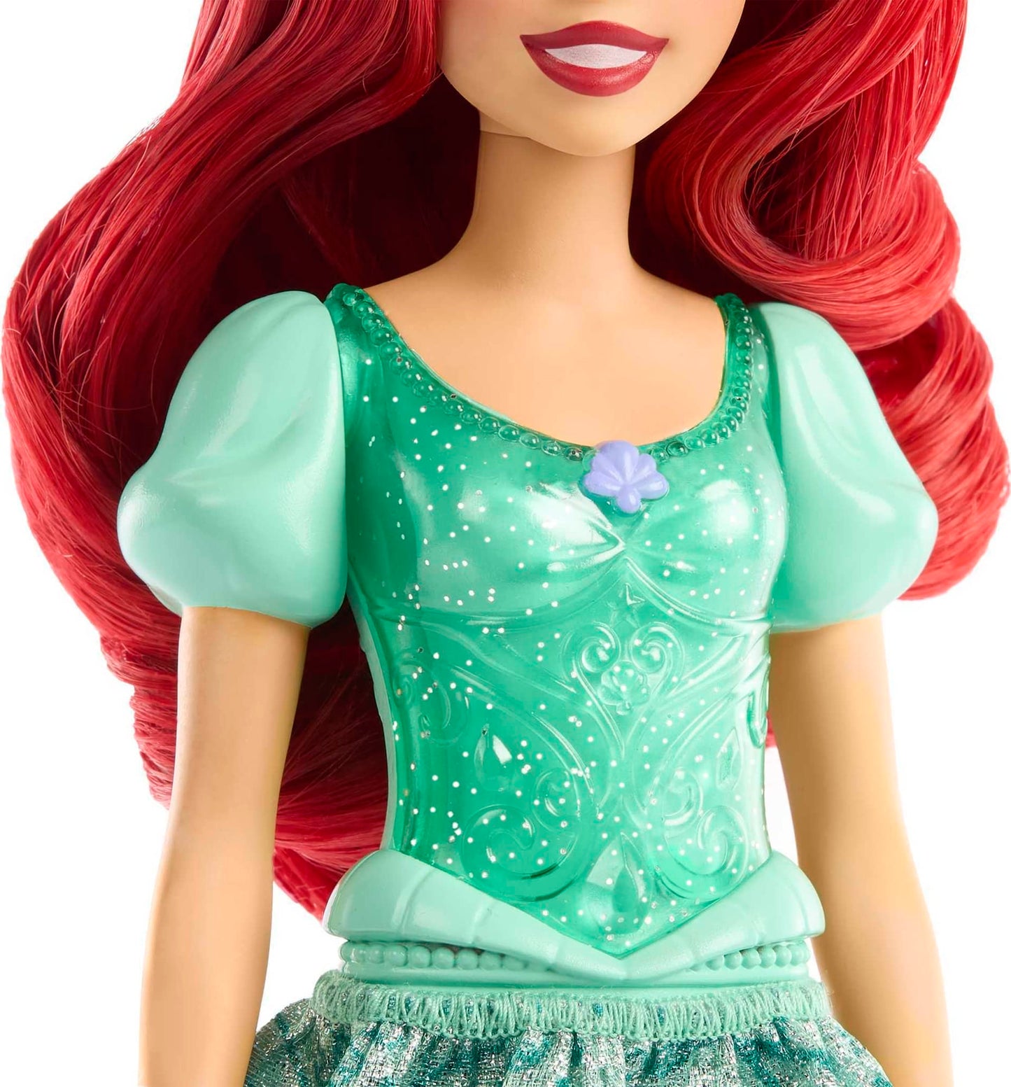 Jouets Mattel Disney Princess, poupée de mode Ariel, look étincelant avec cheveux roux, yeux bleus et accessoire diadème, inspiré du film La Petite Sirène