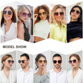 SOJOS Trendy Oversized Square Metal Frame Sunglasses for Women Men Retro Big Flat Lens UV Protection Sunglasses SJ1146, Gold Frame/Brown Grading Lens