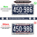 1 Pack Bling License Plate Frame with Car Engine Start Stop Button Cover, Thin Border Luxury Clear Glass Crystal Rhinestone License Plate Frame, White