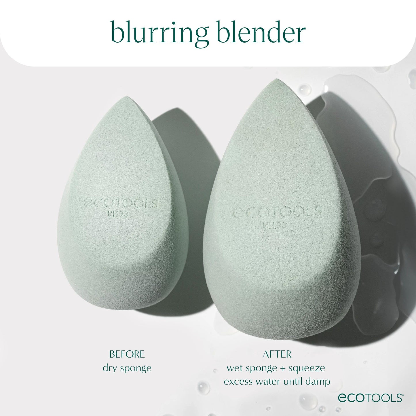 EcoTools Blend + Blur Makeup Brush and Sponge Duo, Makeup Blender Sponge & Foundation Brush, For Liquid & Cream Makeup, Cloud Skin, Eco Friendly, Latex-Free, Cruelty Free, & Vegan, 2 Piece Set