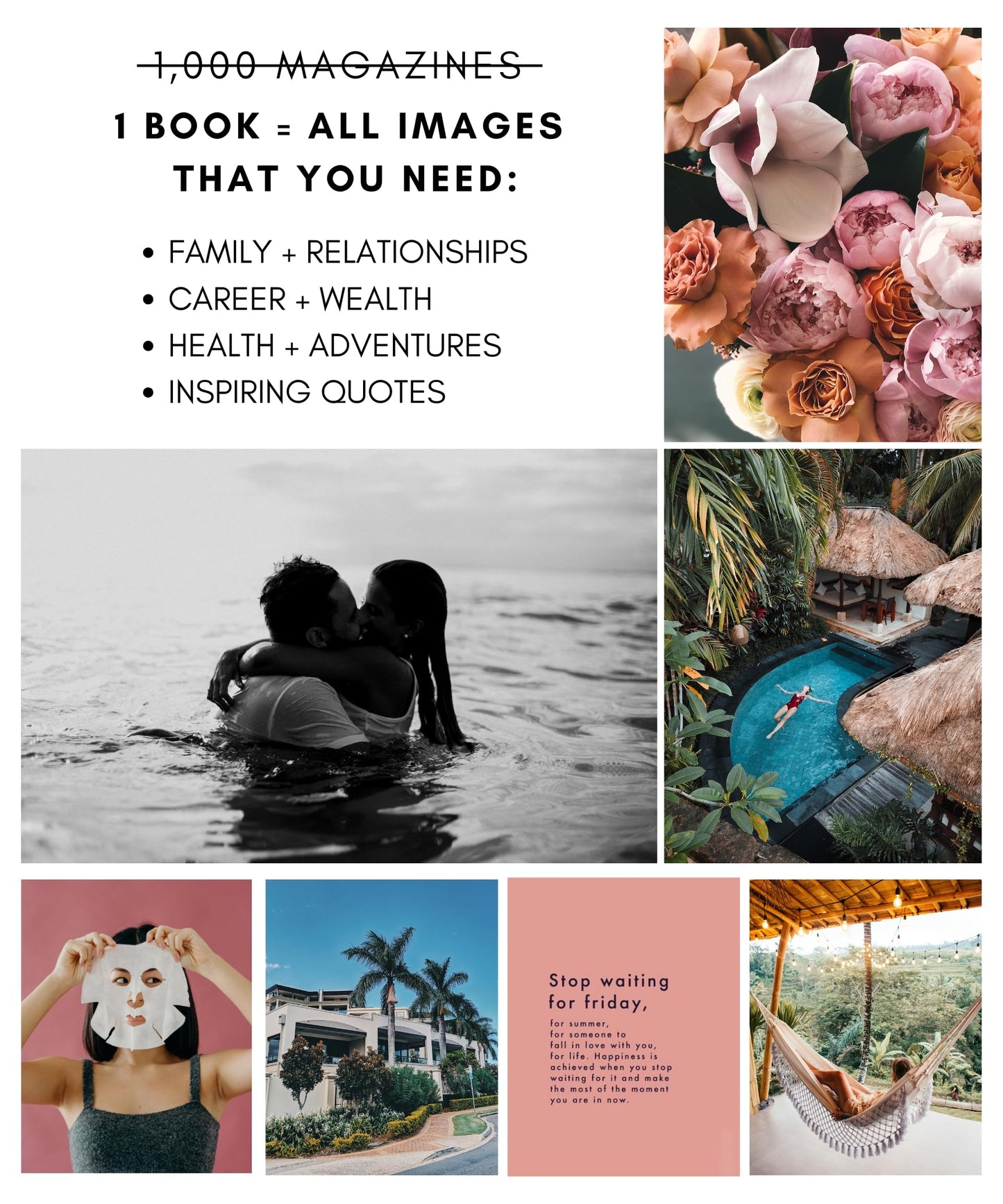 Lamare Vision Board Book - 800+ New and Improved Vision Board Pictures and Quotes for Vision Board Kit, Visualize, Inspire and Create Life Goals, Magazine for Vision Board Clip Art and Collage Book