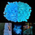 100pcs Glow in The Dark Pebbles Stones, DIY Decorative Luminous Stones, Blue Glowing Rocks for Garden Lawn Yard, Walkway, Pathway, Potted Plants, Fish Tank, Aquarium