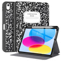 Supveco Case for ipad 10th Generation 10.9 Inch 2022 with Pencil Holder-[Multi Viewing Angles+Auto Wake/Sleep], Premium Folio Stand Case with Soft TPU Back Cover for iPad 10th Gen 2022-Book