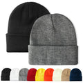 PFFY - 2 paquetes de gorros unisex para hombre y mujer, gorros de invierno tejidos en negro y gris