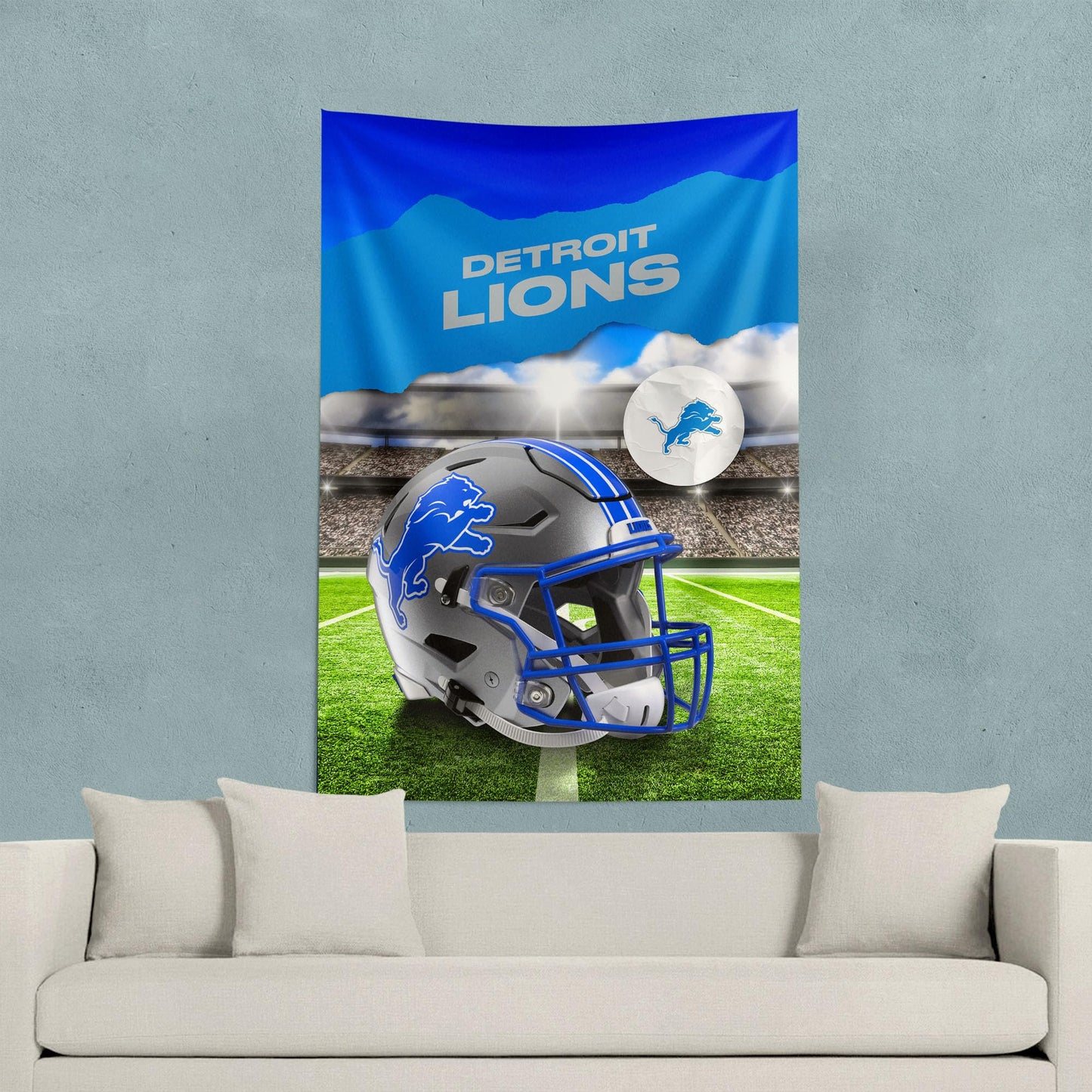 Decoración de pared con el centro del campo de los Detroit Lions de la NFL de NORTHWEST NFL, 40 x 57 pulgadas