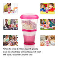 Cereal On the Go Cups Breakfast Drink Cups Portable Yogurt and Cereal To-Go Container Cup (Rose Red)