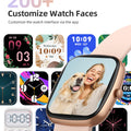 Parsonver Smart Watch for iOS and Android Phones(Answer/Make Calls), HD Screen Watches for Women, IP68 Waterproof Fitness Tracker Watch with Heart Rate Sleep Monitor, Steps Calories Counter, Rose Gold