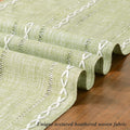 Wracra Rustic Hemstitch Table Runner, Linen Farmhouse Table Runners 72 Inches Long with Tassels for Dining Kitchen Coffee Table Decor, Party and Dresser Decor (Sage Green, 13"×72")