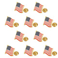 10 Pack Exquisite American Flag Pin, Gold USA Flag Lapel Pin, The Stars and Stripes Flag Pins for Memorial Day, Flag Day, Independence Day, Veterans Day