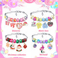 Kit para hacer pulseras con dijes para niñas: kit para hacer joyas con unicornios, kit para manualidades, kit para hacer pulseras con dijes, regalos creativos de cumpleaños para niñas de 6, 7, 8, 9, 10, 11 y 12 años, juguetes para niñas pequeñas