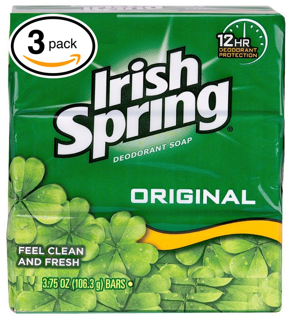 (PACK OF 3 BARS) Irish Spring ORIGINAL SCENT Bar Soap for Men& Women. 12-HOUR ODOR / DEODORANT PROTECTION! For Healthy Feeling Skin. Great for Hands, Face & Body! (3 Bars, 3.75oz Each Bar)