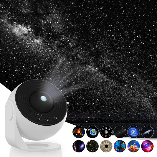 Syslux Star Projector, Planetarium Projector for Bedroom Ultra Clear Galaxy Night Light with 4K Replaceable 12 Galaxy Discs 360 Degree Rotation Real Sky Light for Kids Room Birthday Valentines Gift