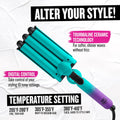 Bed Head Wave Affair Jumbo 3 Barrel Hair Waver | Quick Styling, Serious Hold, & Less Heat Damage | Heat Protectant Glove Included for Easy, Custom Styling