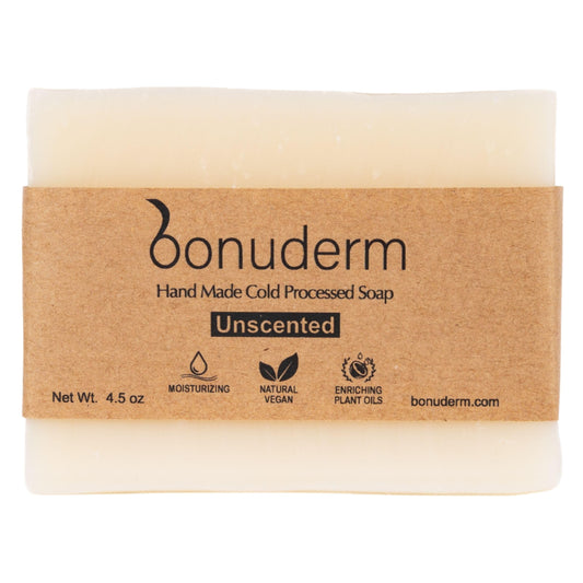 Natural Unscented Soap for Sensitive Skin - Vegan Handmade Soap with Coconut, Almond, and Shea Butter - Moisturizing, Gentle, and Fragrance-Free for Women and Men.