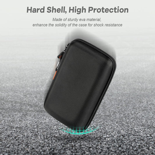 Shockproof Hard Shell Carrying Case for GPS, External Hard Drive, Power Bank, Charger, Cable, Heart Monitor, Cell Phone, Electronic Accessories - Larger Capacity Storage Pouch Travel Bag