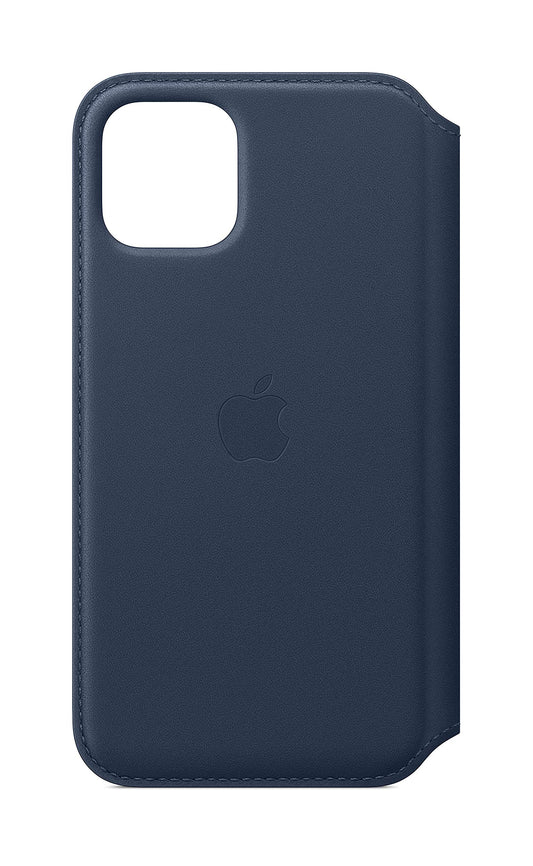 Funda tipo libro de cuero azul marino para iPhone 11 Pro de Apple: ajuste fino, compatible con carga inalámbrica