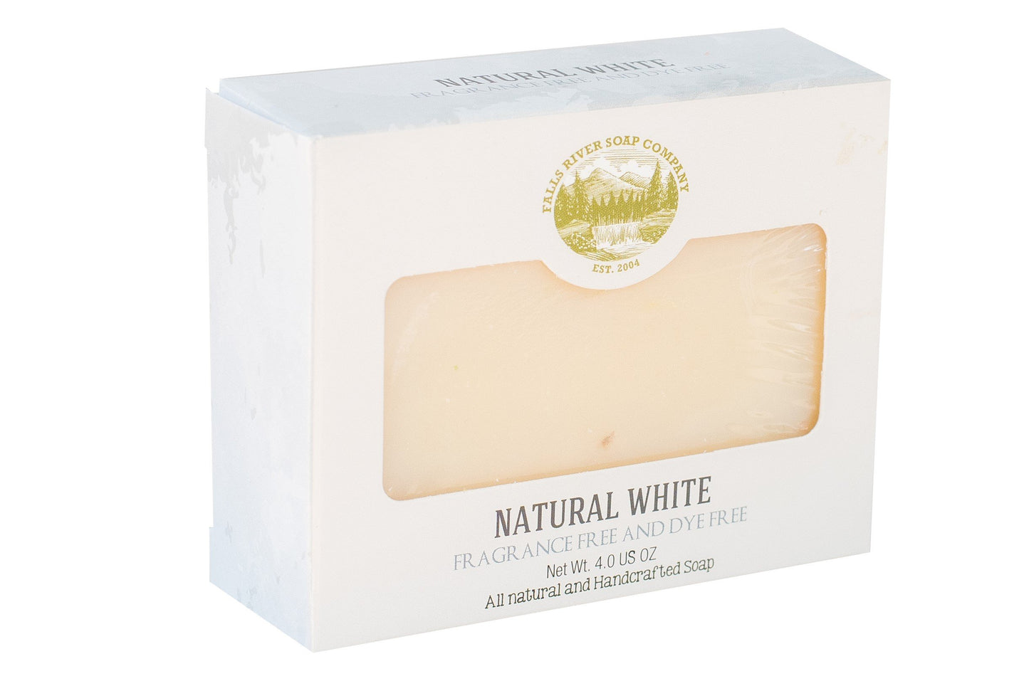 Natural White Soap Bar (4Oz)- Hypoallergenic, Fragrance Free and Dye Free - Handmade Soap Bar- Organic and All-Natural – by Falls River Soap Company