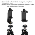 Ailun Phone Holder/Vertical and Horizontal Tripod Mount Adapter Rotatable Bracket with 1/4 inch Screw, Adjustable Clip for iPhone, Android Cell Phone, Selfie Stick, Camera Stand