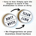 Clean Dirty Dishwasher Magnet | Reversible Sign Looks Great on Stainless Steel | Clean Farmhouse Design Decor | Strong Magnet | Engraved on Premium Materials | Won't Fade like a Sticker