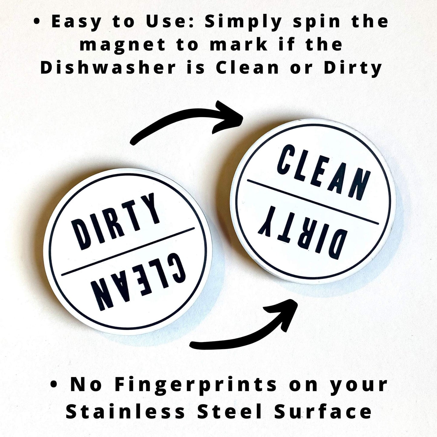 Clean Dirty Dishwasher Magnet | Reversible Sign Looks Great on Stainless Steel | Clean Farmhouse Design Decor | Strong Magnet | Engraved on Premium Materials | Won't Fade like a Sticker