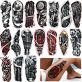 Yazhiji 77sheets Waterproof Mechanical Temporary Tattoo for Men or Women 17sheets Larger Half Arm Robot Realistic Fake Tattoos for Adult And 60 sheets Tiny Flower Tattoo Sticker Boys or Girls