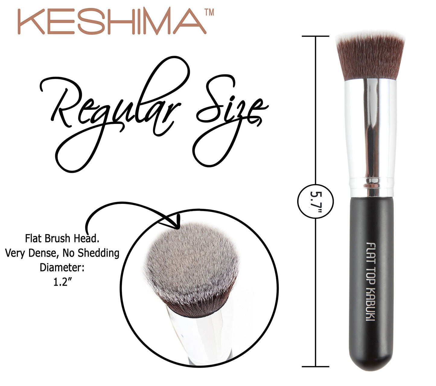 Black & White Kabuki Foundation Brushes Bundle By KESHIMA - Regular Size - Premium Makeup Brushes for Liquid, Cream, and Powder