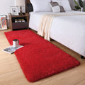 Red Rug 2x6 Feet - Fluffy Red Runner Rugs for Bedroom Shaggy 2' X 6' Living Room Rug Soft Rugs for Kids Room Non-Slip Nursery Office Dorm Washable Carpets Home Decor