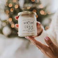 Sweet Water Decor Warm and Cozy Candle - Pine Cinnamon & Fir Winter Scented Orange Candle - Scented Soy Candles for Home with 40 Hour Burn Time - 9oz Clear Jar Winter Candle Made in the USA