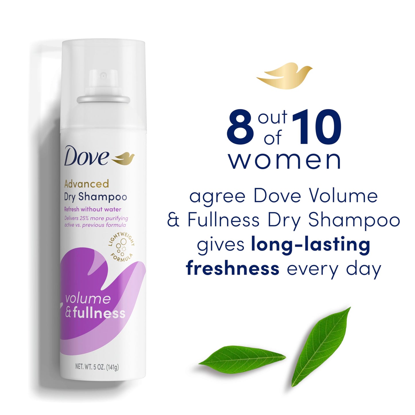 Dove Dry Shampoo Volume & Fullness 2 Count for Oily Hair for Refreshed Hair 5 oz