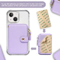 M-Plateau Phone Wallet Stick On, Credit Card Holder for Women Attachable 3M Sticker,Phone Card Holder Compatible with iPhone 14 pro case and Most Smartphones (Purple)