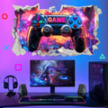 Gaming Wall Decals Gamer Wall Stickers Video Game Wall Art Murals Decals for Teenager Boys Room Broken Wall Gamer Controller Decoration Wallpaper Wall Sticker for Kids Bedroom Playroom Game Lover Gift