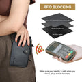 Travelambo RFID Wallet Women Large Size Bifold Multi Card Wallet Case with Zipper Pocke Credit Card Holder for Women