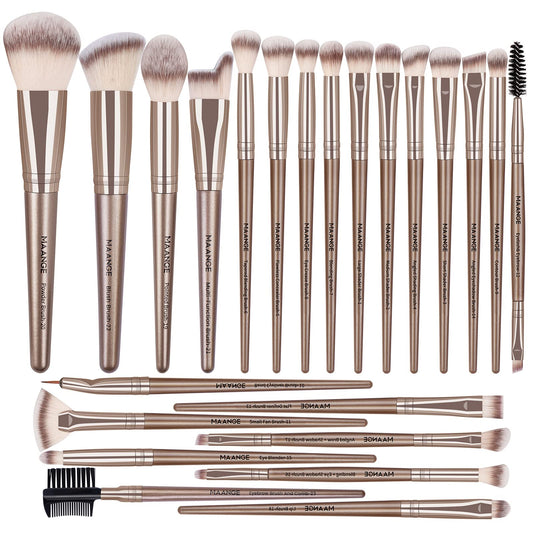 MAANGE Makeup Brush Set 23 Pcs Makeup Brushes Premium Synthetic Make up brushes Professional Face Powder Blush Pointed Eyeshadow Blending Brush Kit, Graduation Gift (Champagne)