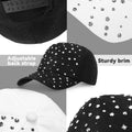 Loopeer Lot de 2 casquettes de baseball réglables et respirantes en strass pour femmes et hommes, casquette de sport décontractée à paillettes (noir, blanc)