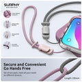 SURPHY 2 Pack Phone Lanyard, Phone Wrist Strap, Anti Theft Phone Strap, Phone Charm with 2-Color Braided, Phone Wrist Lanyard for Women and Men, Pink & Gray