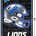 Póster de pared con el casco de neón número 23 de los Detroit Lions de la NFL de Trends International, 34 x 22,4 cm, versión sin marco